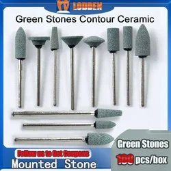 LODDEN 100 teile/schachtel Dental Green Stone HP für Kontur Keramik Schleifen Polnischen Dental Material Bohrer Dental Werkzeuge Material Zahnmedizin