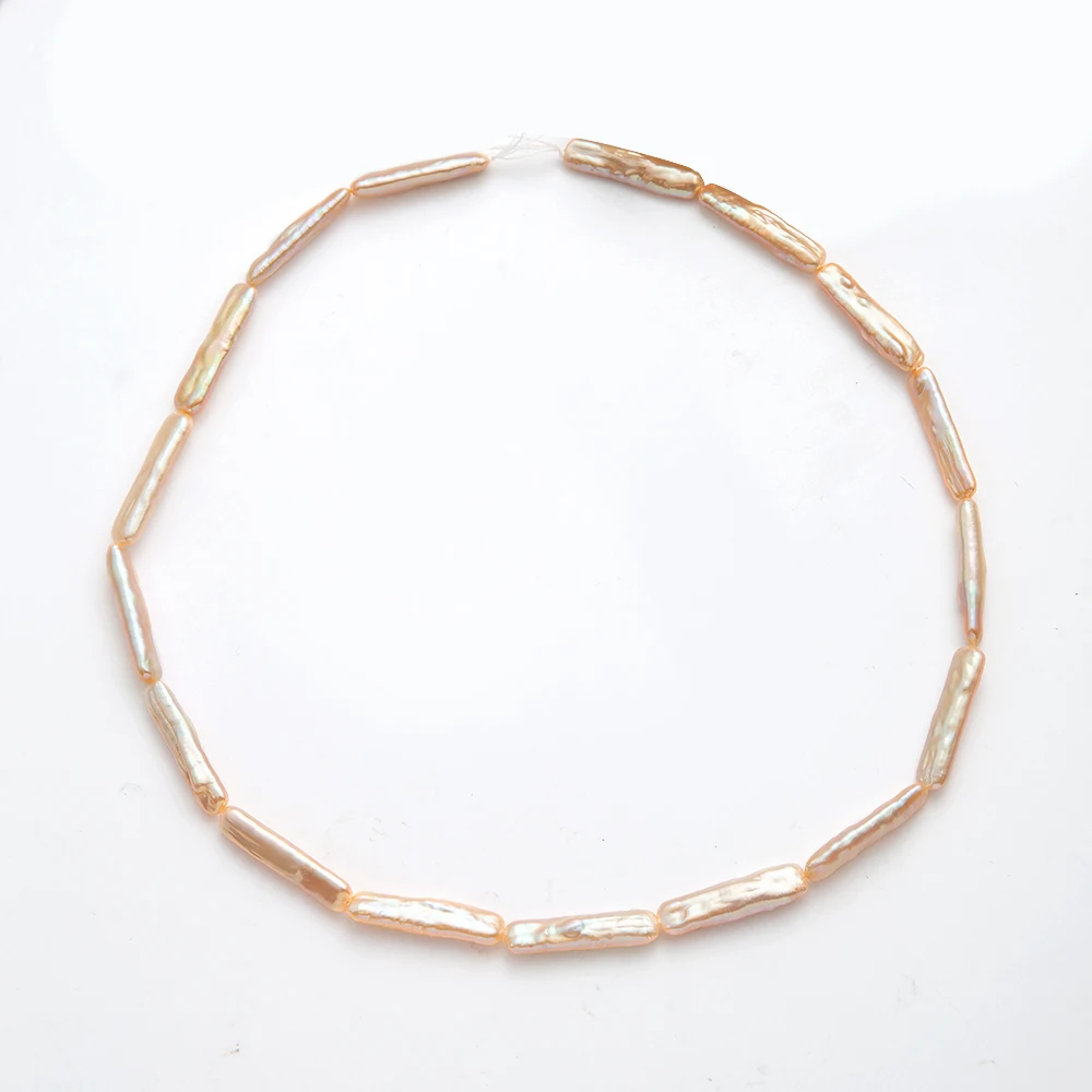 

6x25mm Natural Freshwater Pearl Pink Fashion Long Strip Shaped Loose Beads DIY Necklace Bracelet Earrings High Quality