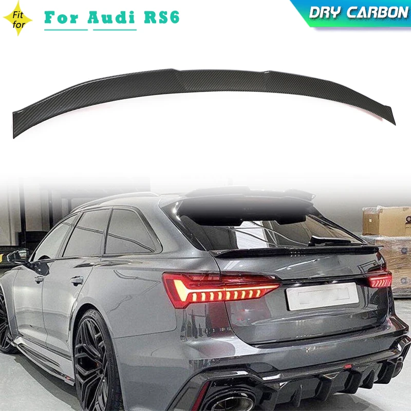 

Dry Carbon Fiber Car Rear Trunk Spoiler Wing For Audi RS6 2019-2021 Car Rear Trunk Boot Lid Wing Spoiler