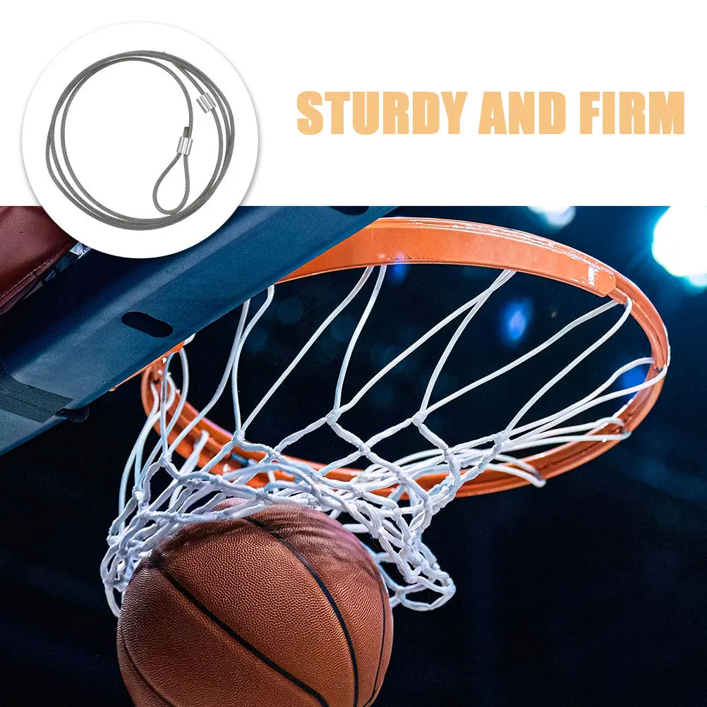 2 pçs corda de rede de basquete resistente fio de aço de náilon substituição ao ar livre corda de basquete para treinamento profissional