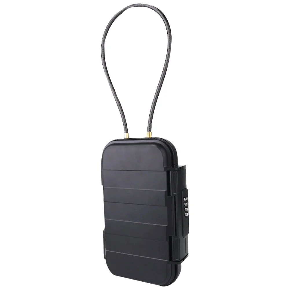 Boîte de rangement de voyage pour objets de valeur et téléphone, conteneur d'argent, étui stable, support flash noir, 235x14x58cm