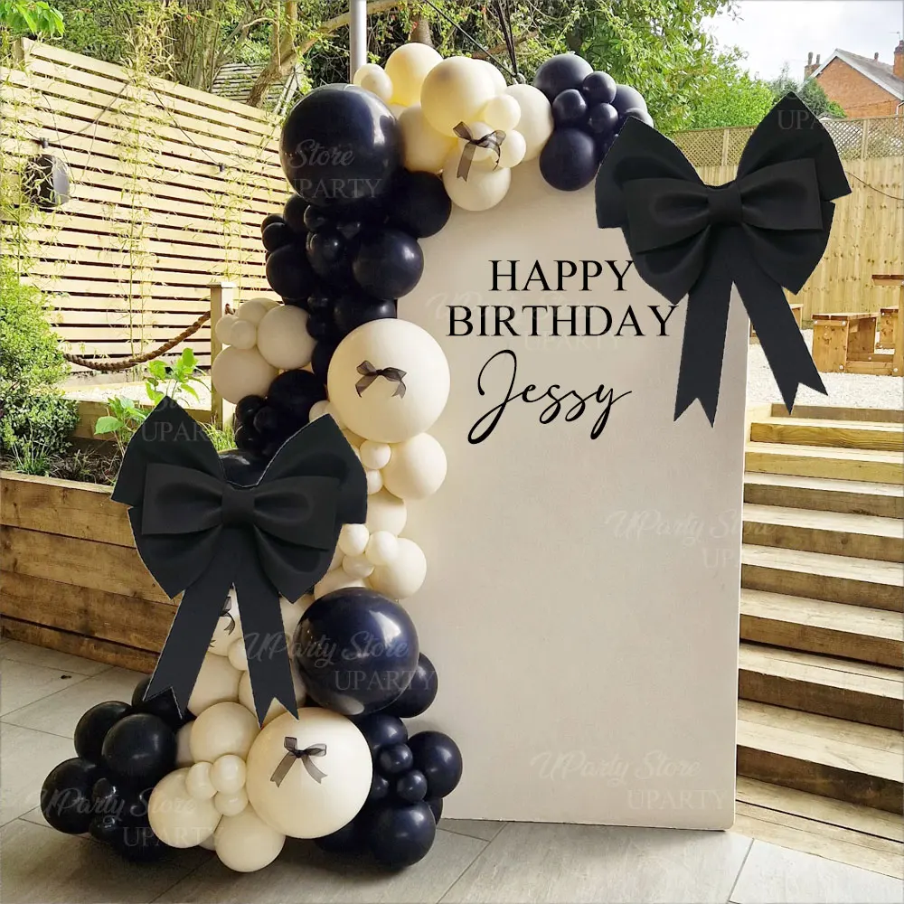 Schwarze große Kokettschleife 30/50/75 cm DIY große Schleife für Ballett Kokette Geburtstag Babyparty Hochzeit Party Hintergrund Wanddekorationen – Detail 10