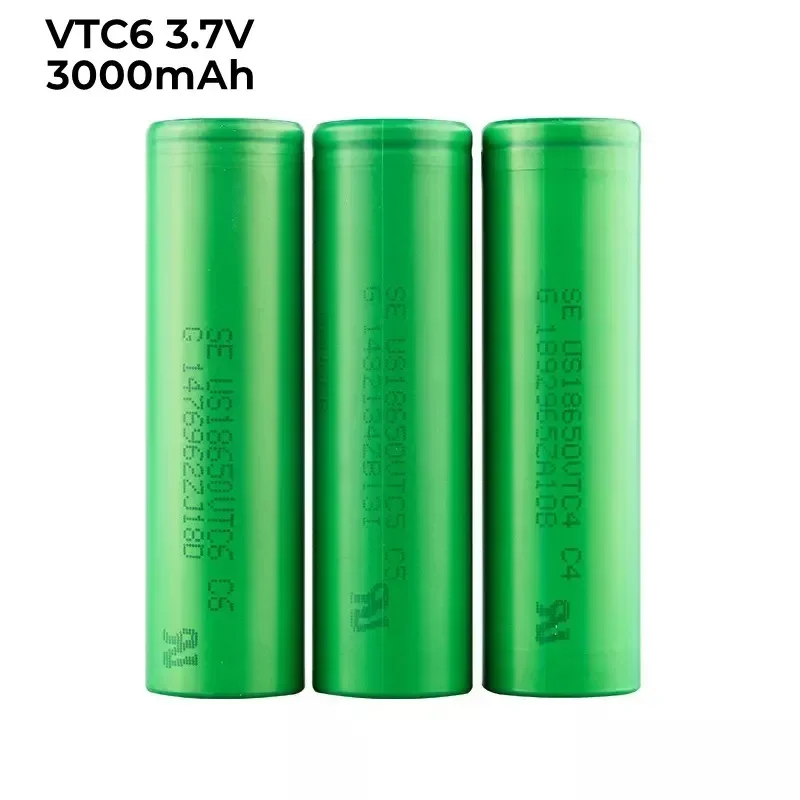 1-20PCS Original 3.7V li-ion Battery 18650 VTC6 3000mAh  30A battery for authentic Son Murata US18650VTC6 rechargeable bateria