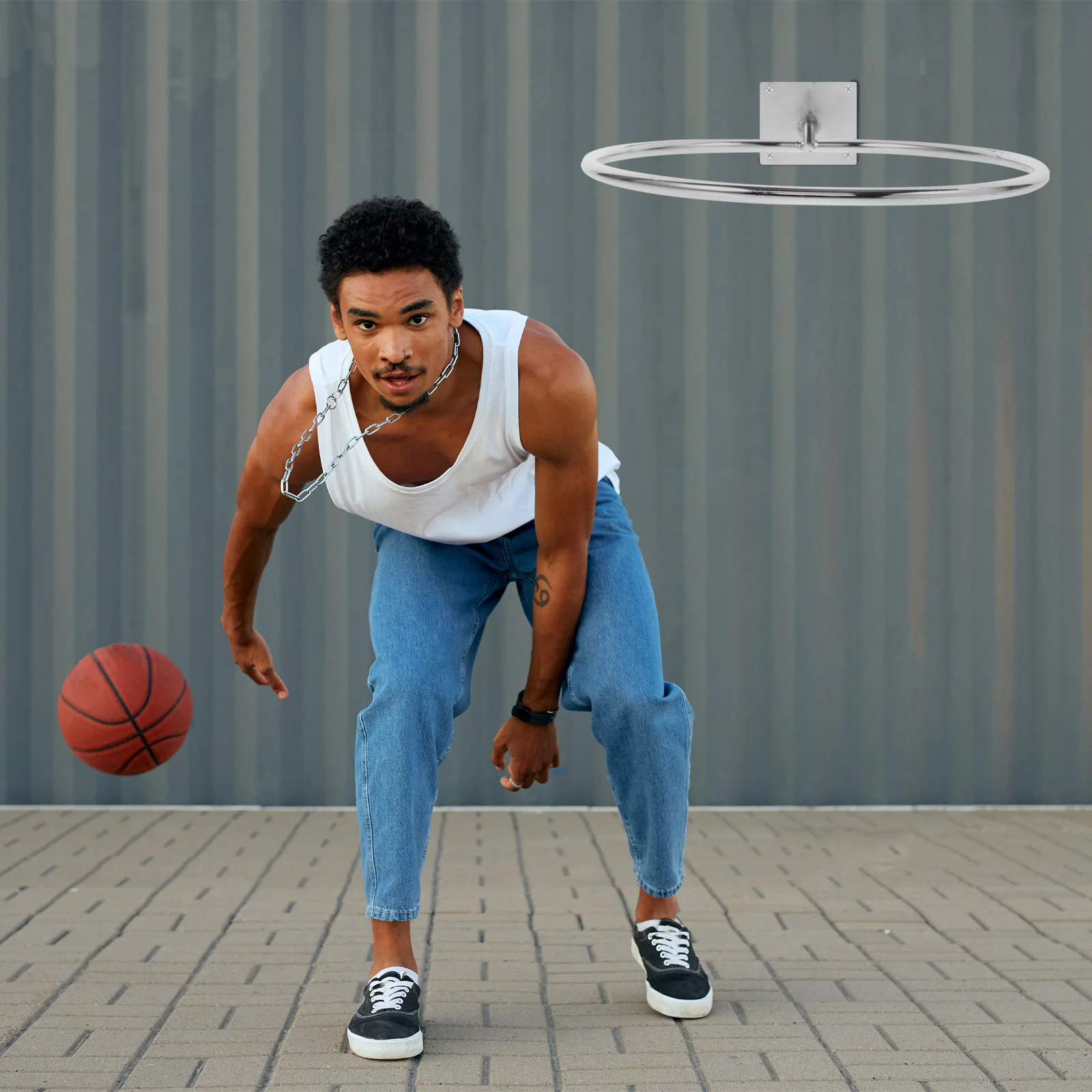 

6Pcs Wall Mounted Ball Holders Durable Iron Basketball Storage Stands Multi-Function Sports Balls Display Rack