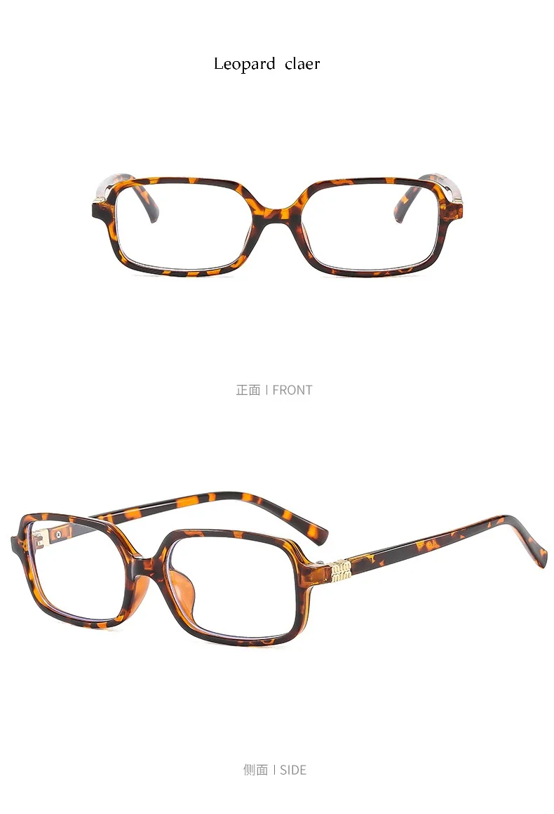Vintage Rechteck Sonnenbrille Frauen 2024, Marke Designer Kleine Oval Anti Blaues Licht Gläser Retro Mode Männer Leopard Eyegalsses – Detail 9