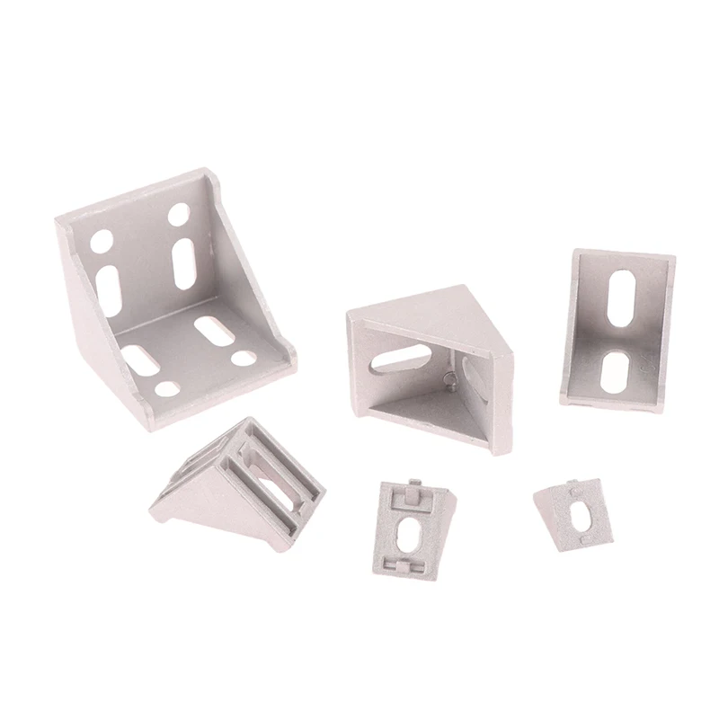 2PCS Corner Fitting Angle Aluminum Connector Bracket Fastener 2020 2028 3030 4040 4545 6060 For Industrial Aluminium Profile