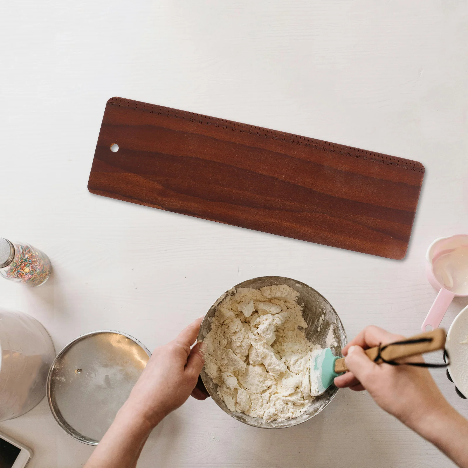 

Wooden Dough Transfer Board with Measurement Scales for Baguette Baking Efficient Long Rectangle Bread Moving Tray Kitchen