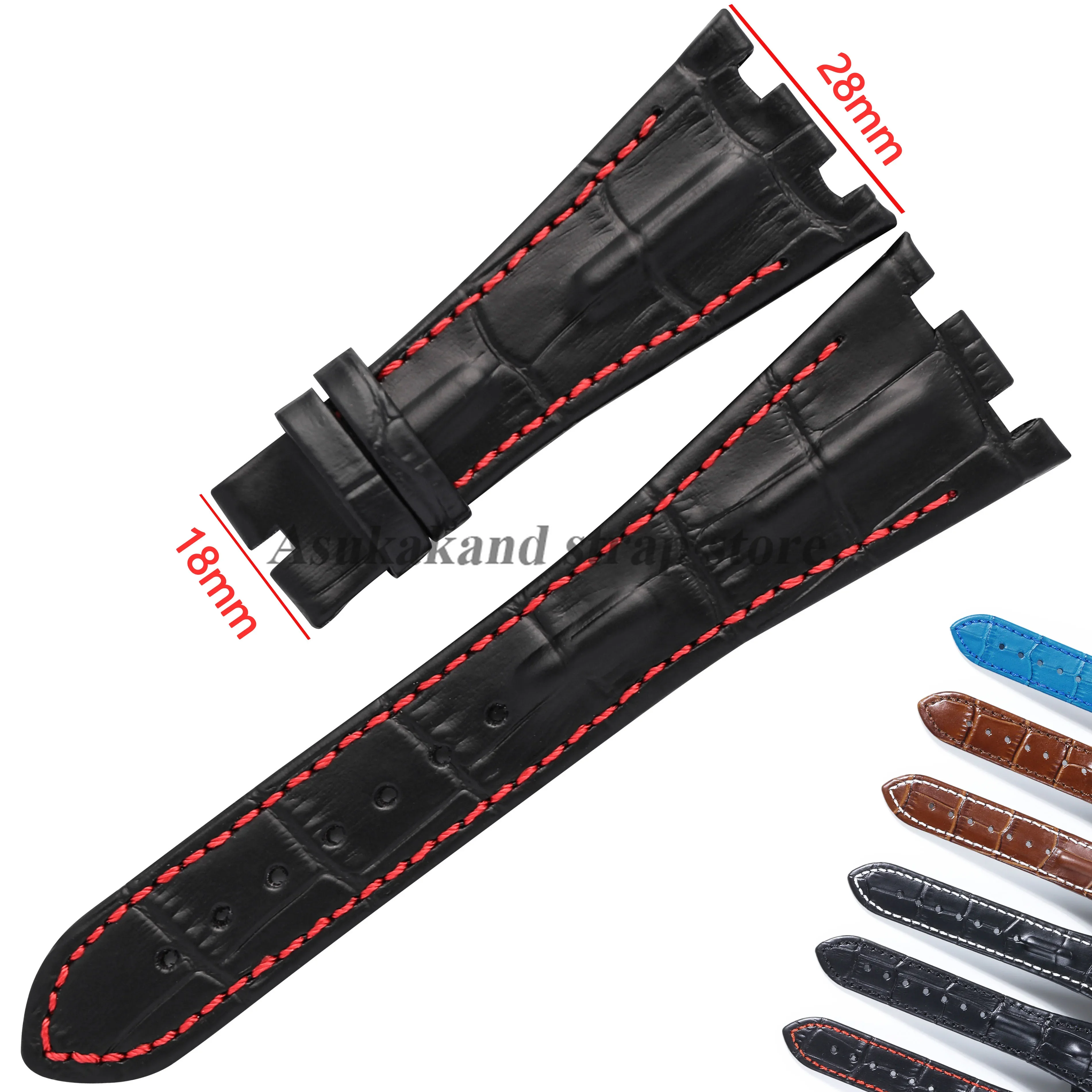 28 مللي متر أسود براون حزام ساعة من الجلد ل 26133/15500 حزام ل رويال أوك أوفشور 15710/15400/26470 الرياضة حزام الساعات الرجال سوار