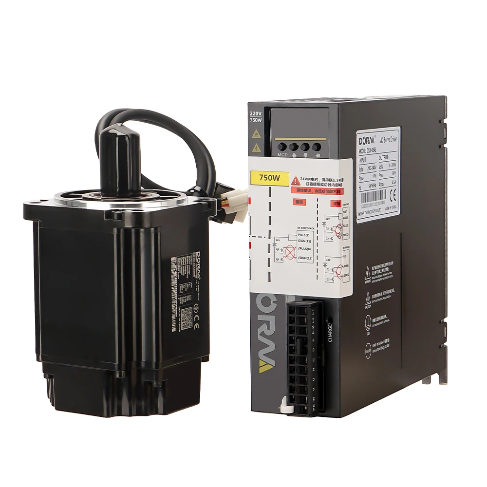 

Dorna 400W 3000rpm 220V 60mm Servo AC Motor 1.27Nm Rated Torque With DS2P-04AS Driver