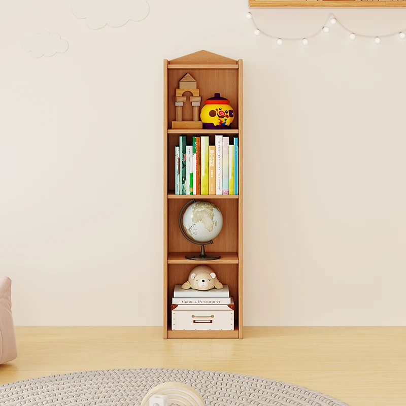 Modern design natural solid wood bookcase home decoration furniture display storage rack living room wooden bookshelf