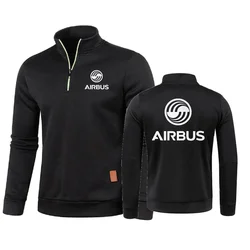 Men Sweater Half Zipper Fleece Pullover for Male Hoody AIRBUS AVIATION Flight Airbusfan A320 Sweatshirts Soft Shell Mens Jacket