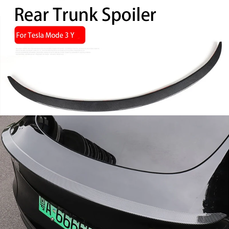 100% Real Carbon Fiber Spoiler For Tesla Mode Y Model 3 Trunk Wing 2023 2017-2022 Original Spoiler Car Accessories Body Kits