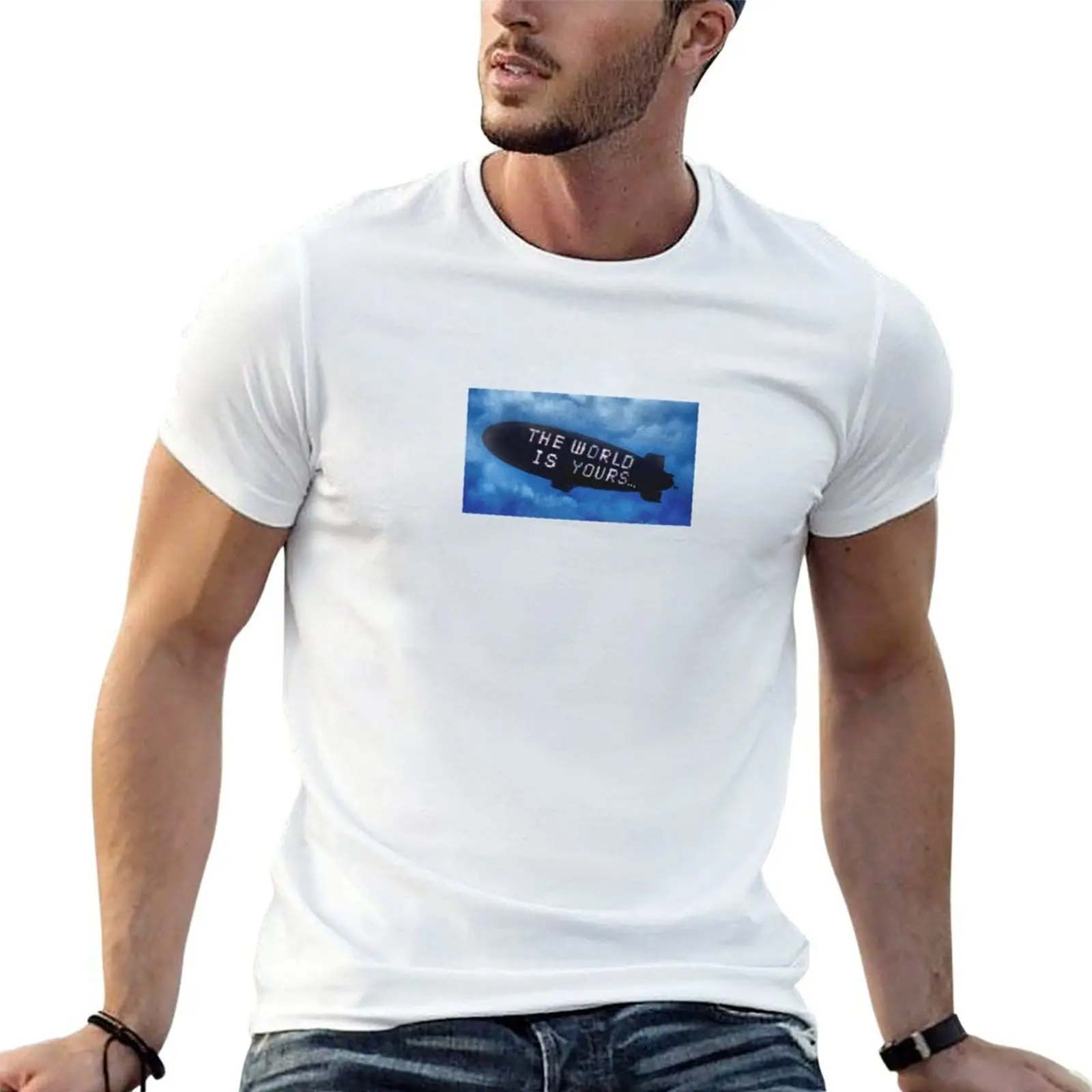 

The World Is Yours Blimp T-Shirt printed t shirts for man t shirt custom print man t shirt graphic T-Shirt