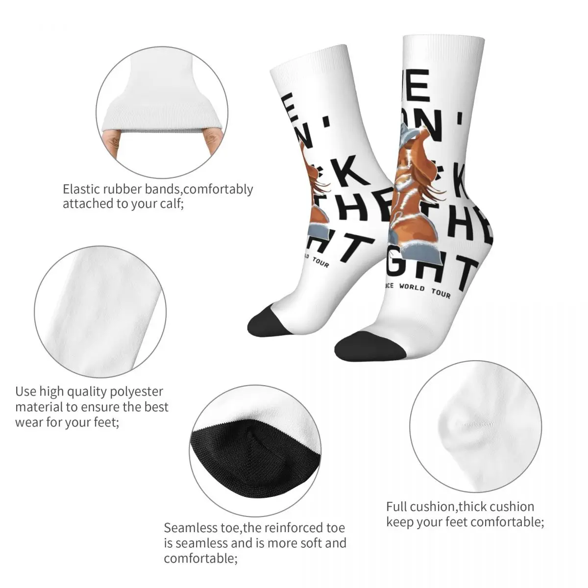 Autumn Winter Hip-hop Men's Women's Beyonce Renaissance World Tour Queen Socks Hip Hop Music Non-slip Crew Socks