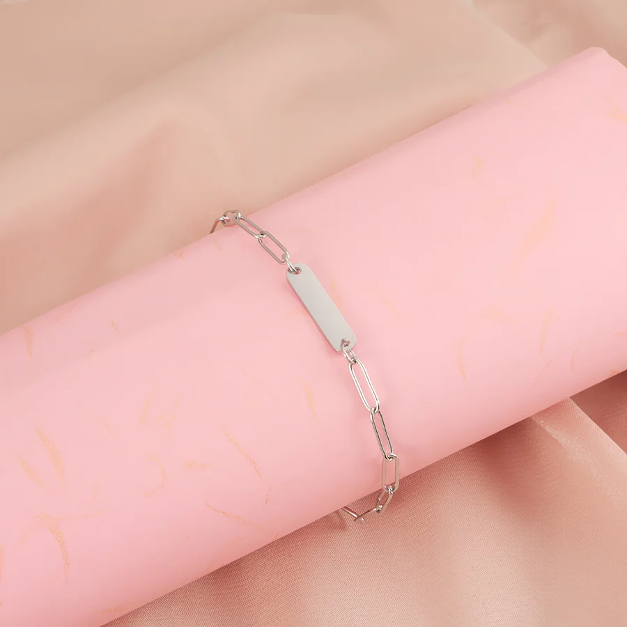 Women's Custom Engraved Name Bracelet, Minimalist Bar Design