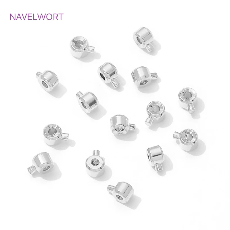 10/20Pcs 18K Gold Plated Crimp Beads For Jewelry Making Brass End Beads Clip Clasps,Bracelet End Bead,DIY Jewelry Accessories image 6