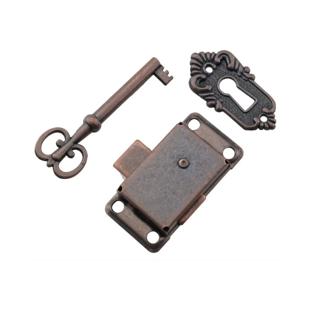 Metal Drawer Cabinet Locks Security Hardware Furniture Retro Bronze Nickel Finish Jewelry Box Storage Door Latch Device