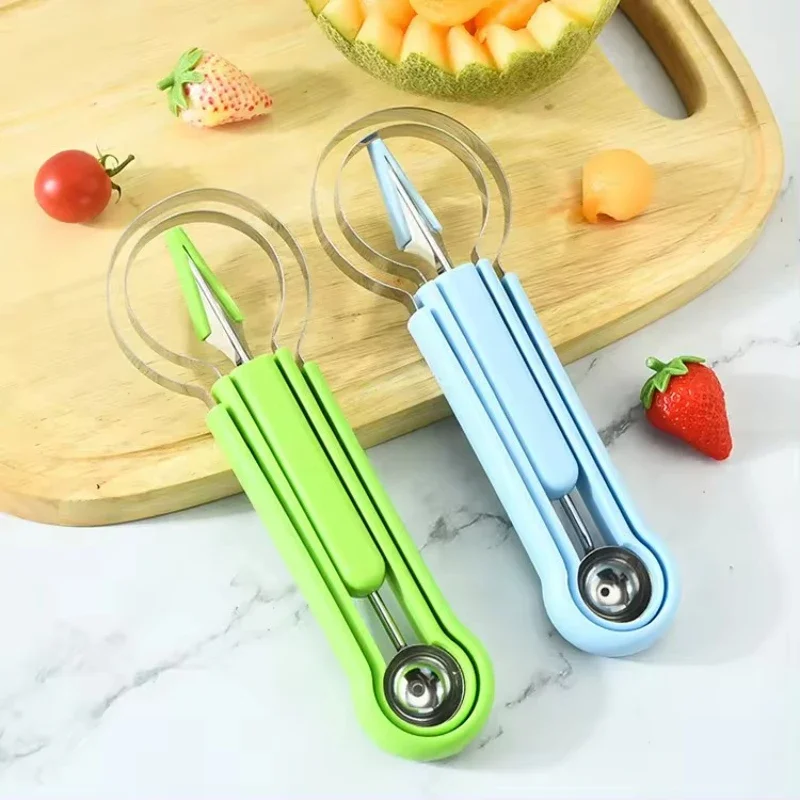 Household 4 in 1 Fruit Cutter Scoop Carving Knife Fruit Dig Pulp Separator Fruit Platter Kitchen Gadgets Accessory