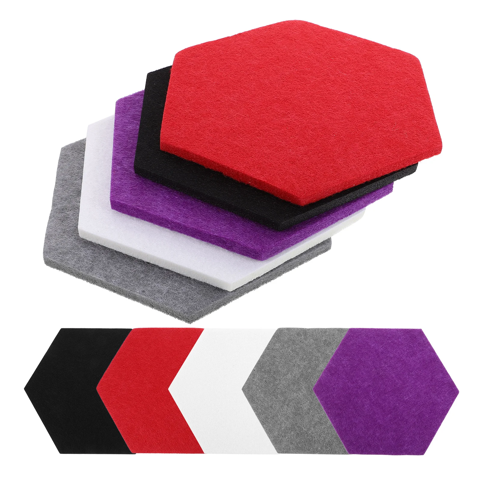 10 Pcs Felt Bulletin Board Memo Tiles Desk Pin Hexagon Cork for Bedrooms Boards