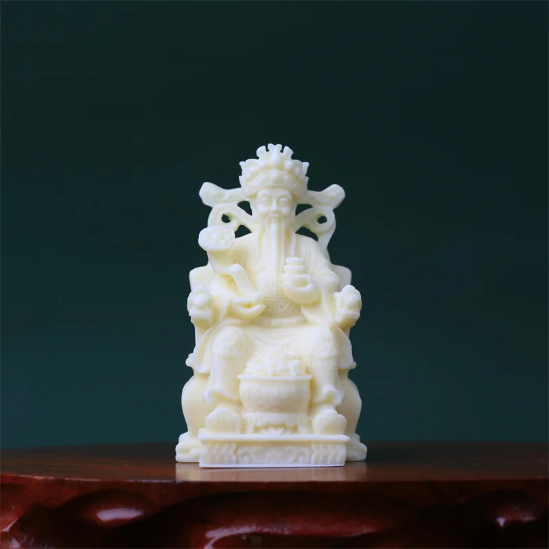 

Factory Wholesale Ivory Nut Bodhi Carving God of Wealth Buddha Statue Decoration Offering Home Red Art Shop Opening Gifts