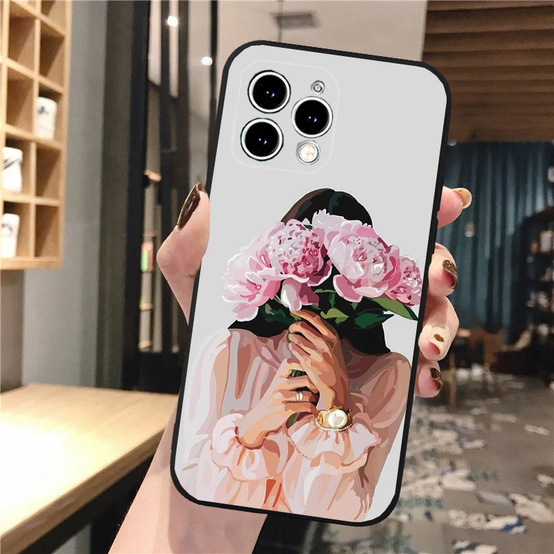 Flower Girl Art Phone Case For iphone 16 15 14 Pro Max 16 15 14 13 12 Pro 15Plus iphone 11