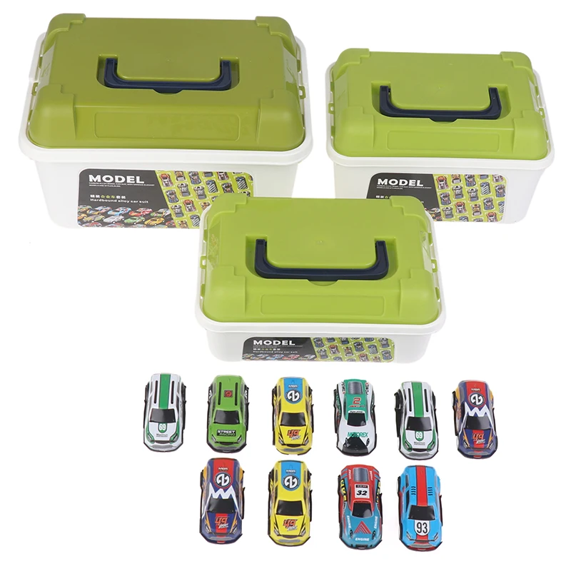 

20/30/50Pcs Mini Alloy Car Model With Storage Box Diecast Cars Toys For Boys Sliding Inertia Vehicle Children Toy Kit Kids Gifts