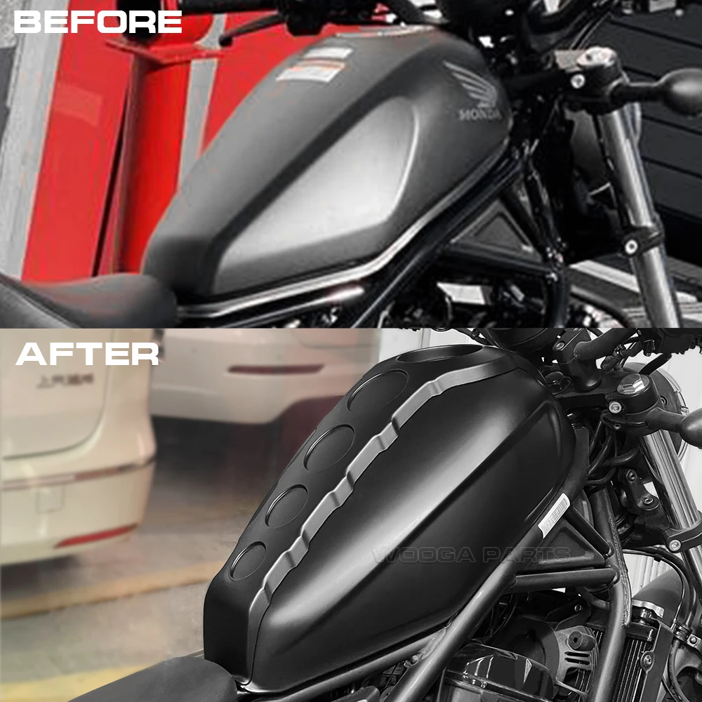 Full Tank Cover For Honda Rebel CMX 250 300 500 2017-2023 Tank Guard Cover Protector Gas Fuel Case Fairing Matt Black Rebel250