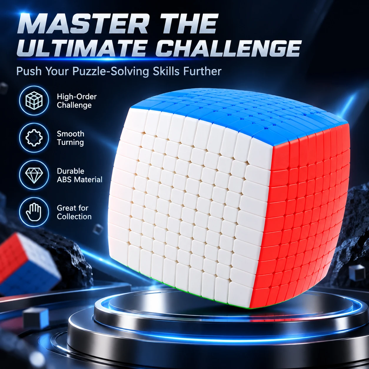 SENGSO 8x8 9x9 10x10 11x11 Speed Cube, High Order Puzzle Cube Gift Set, Brain Teaser for Adults, Puzzle Lovers and Collectors