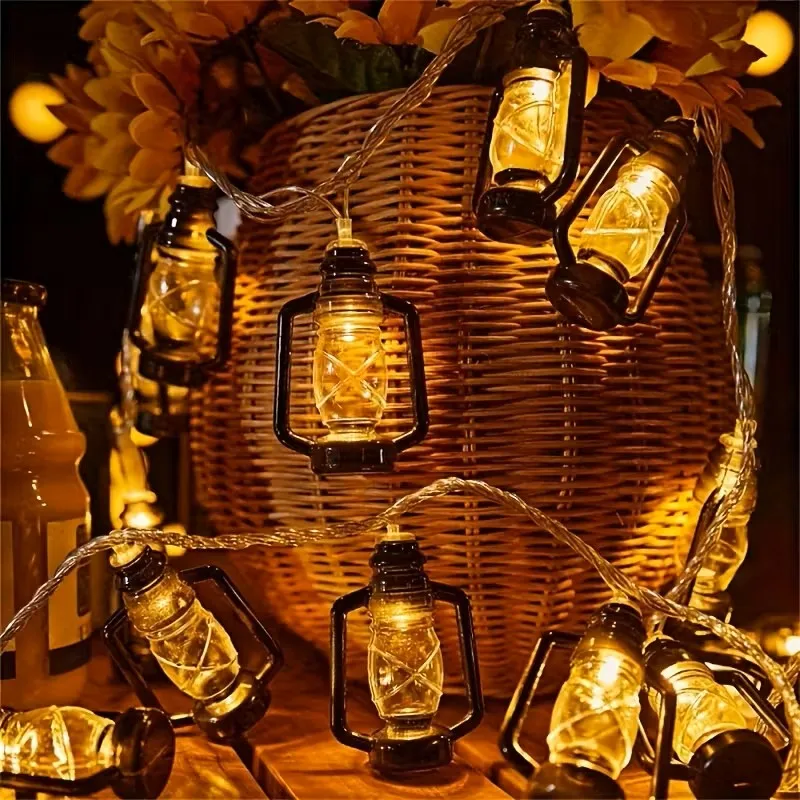 

LED Vintage Kerosene Bottle String Lights, Battery Powered Decor for Summer Camping, Ramadan, Christmas & Home Parties
