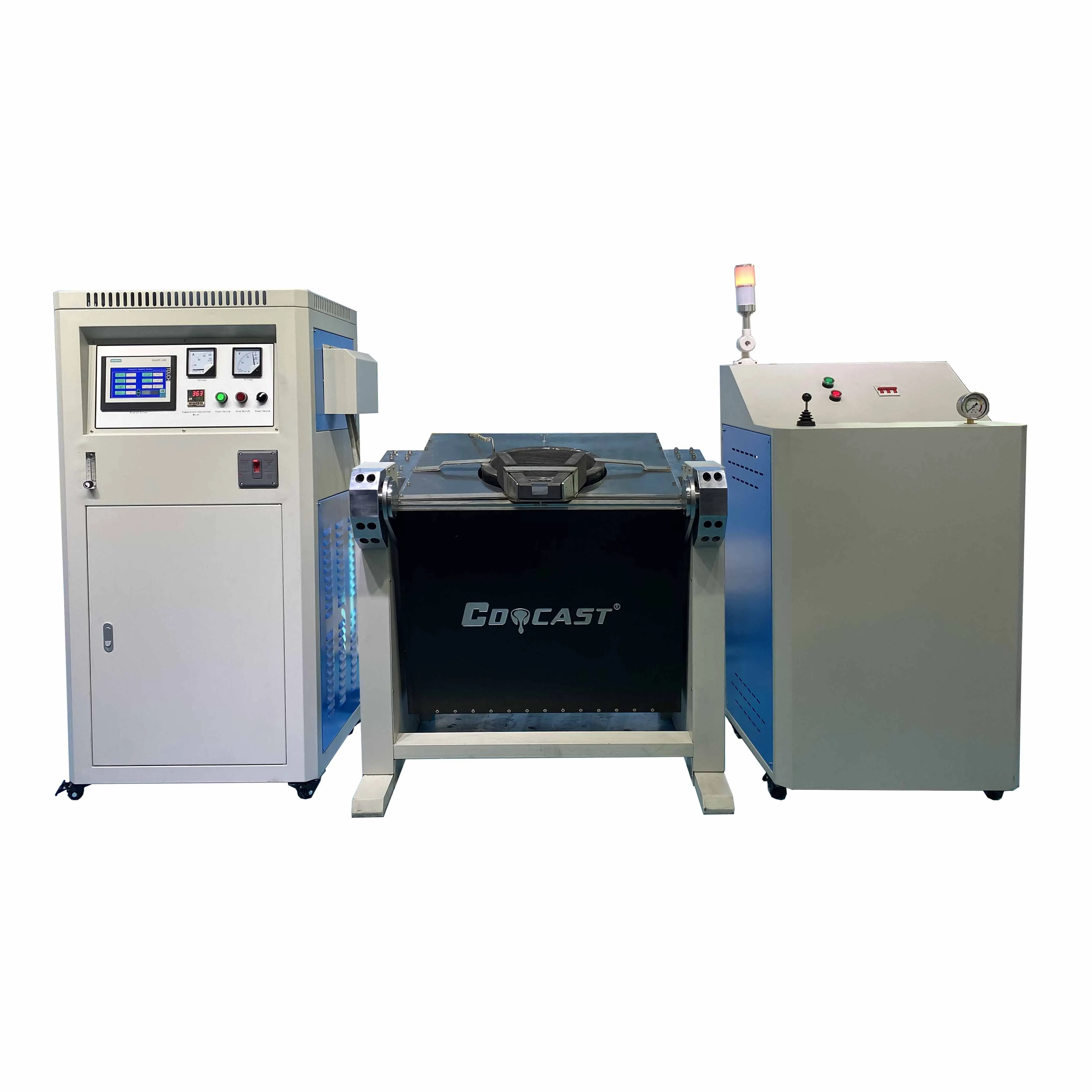 CDOCAST Top Advanced Hydraulic tilting Induction Furnace for melting 50-300kg precious metal