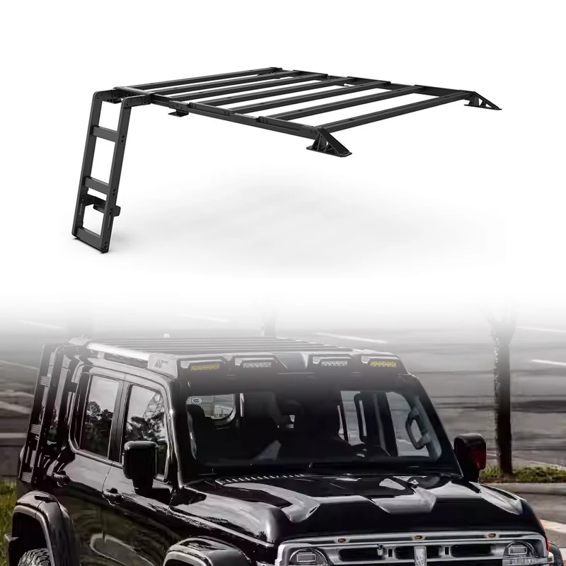 

High Quality Aluminum Alloy Roof Rack Luggage Carrier Platform Modification Kit Side Ladder for GWM Tank 300 Accessories