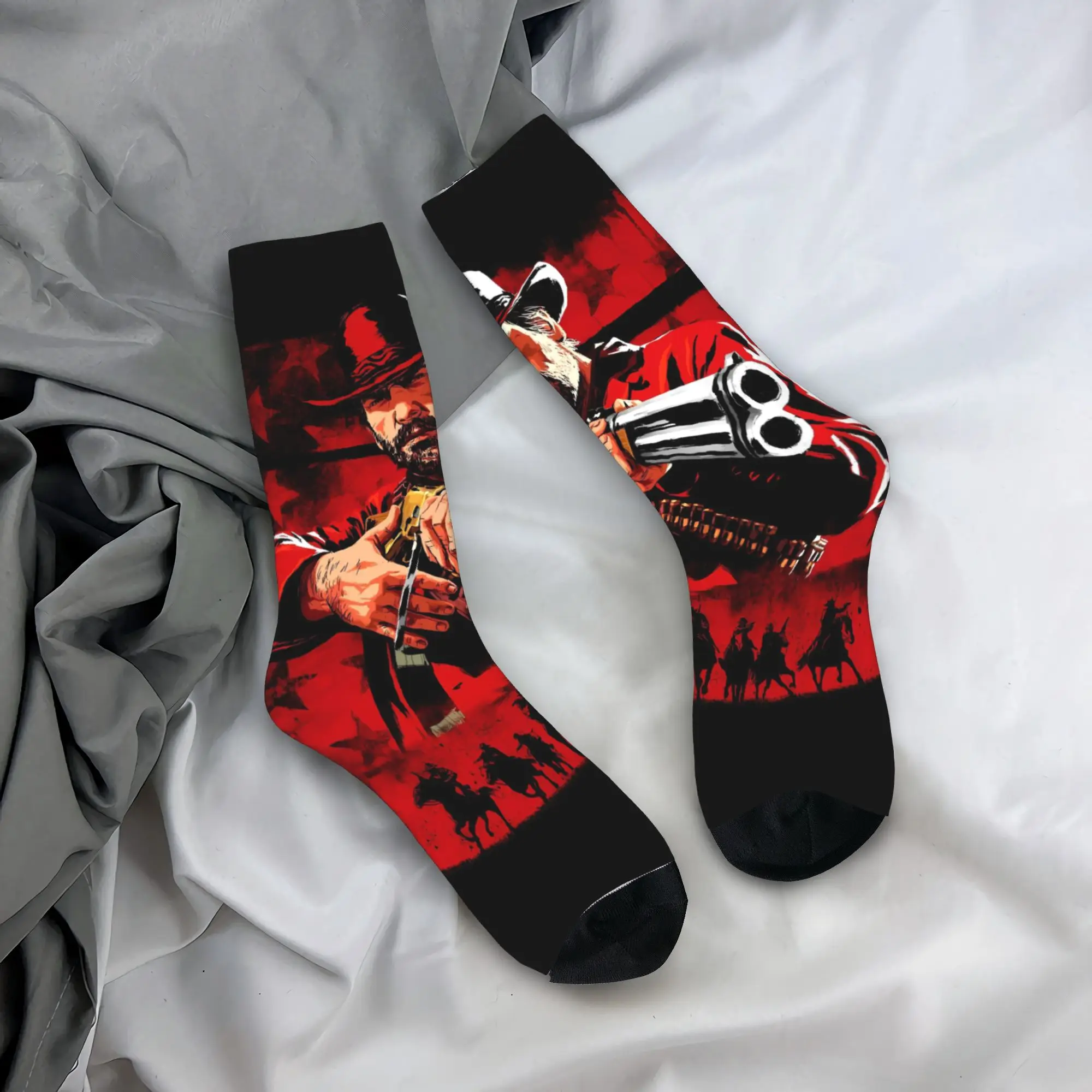 Red Dead Redemption Socks  Anti Sweat Stockings Men Comfortable Outdoor Socks Autumn Harajuku Custom Socks