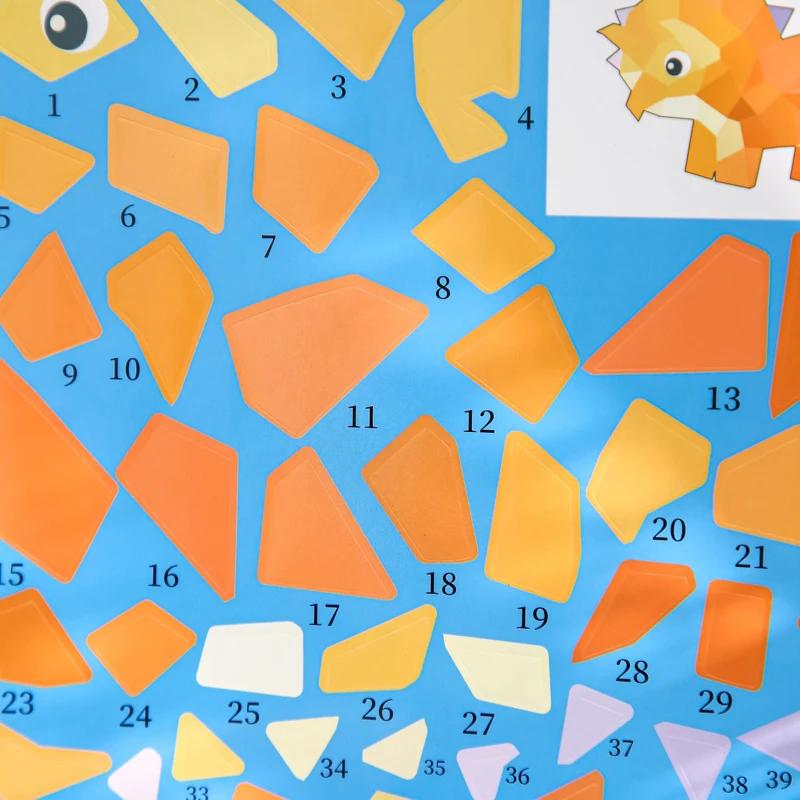 Mr Paper 12pcs/bag Sticker Book Students' Handmade 3D Geometric Collage DIY Stickers Early Educational Stickers For Journal