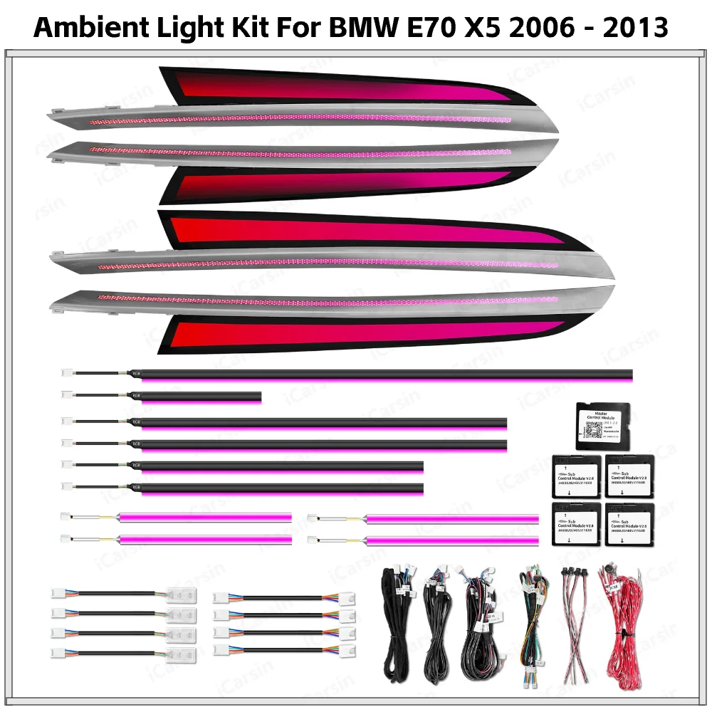 

APP Controlled 256 Color LED Ambient Lighting for BMW X5 E70 2006-2013 Interior Trim Upgrade Kit