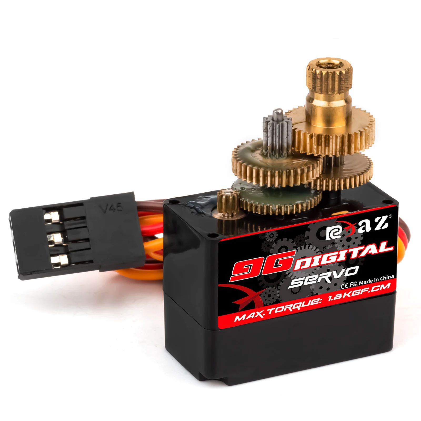 Rcxaz 9g plástico/ferro/cobre engrenagem 1.6kg servo digital para rc avião de asa fixa robô carro barco duto avião pequeno servo motor