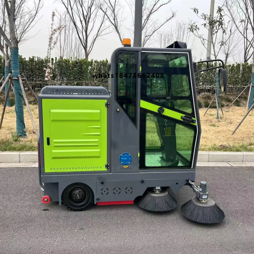 New Multi Function Electric 48V Ride-On Floor Sweeper with High Pressure Washer 2000mm Cleaning Machine for Municipal Roads