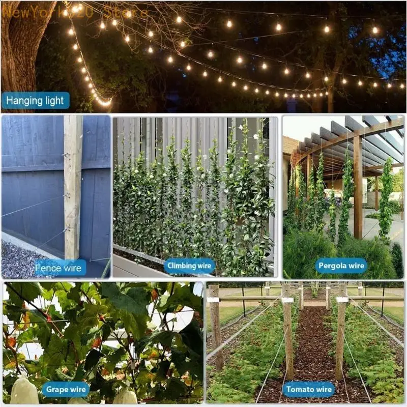 

Rust resistant Steel Wire Hanging Set Steel Wire Set for Garden Plant Training N84C