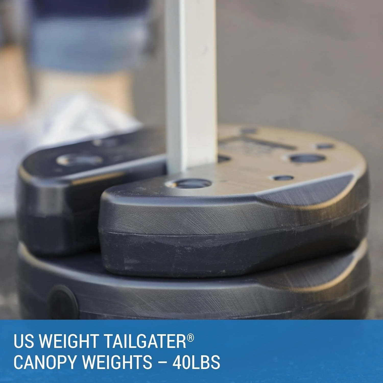 

40 Pound Canopy Weight Set of 4 and Carry Strap with No-Pinch Design - Easy Installation and Removal to Secure Tents, Canopies
