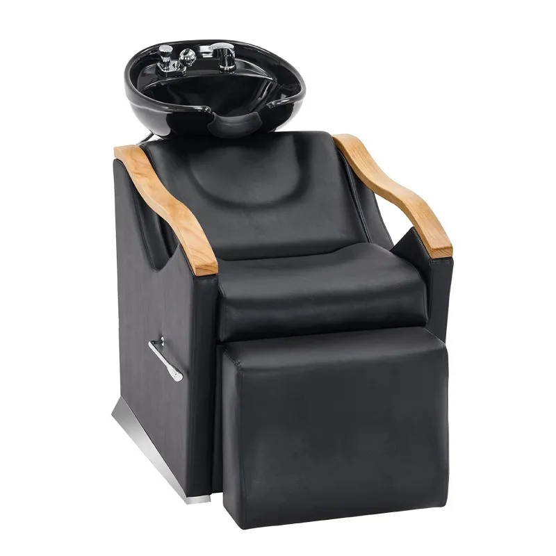 Hair salon semi-reclining shampoo bed, barber shop special flush bed
