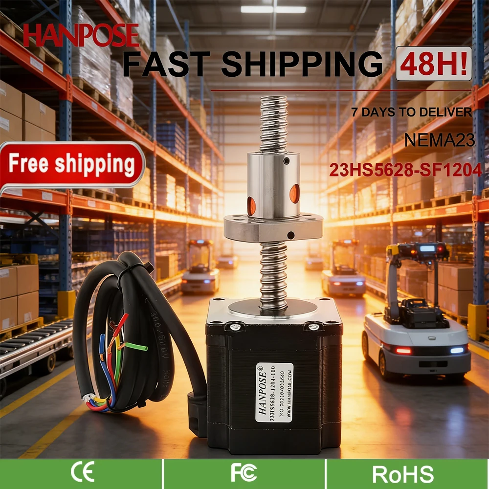 1PCS 23HS5628-SFU1204 L100 200 300mm Nema23 ball screw Stepper Motor 2.8A  4-lead 126N.CM 42 motor for 3D Medical machinery