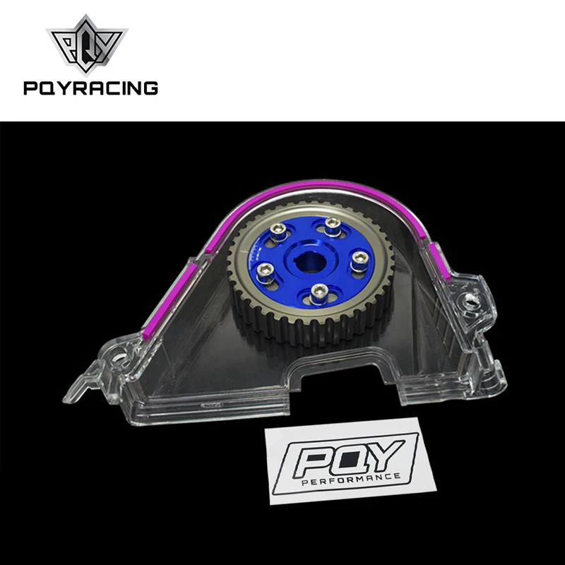 PQY - Aluminum Cam Gear + Cam Cover FOR 96-00 Civic D16Z D16Y WITH PQY STICKER PQY6542B+6337