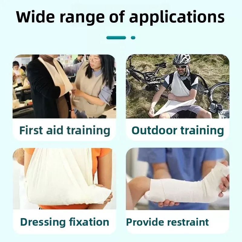 Medical Fracture Fixation Triangular Bandage Cotton Wrapping Cloth Red Cross Training Emergency Care Tool