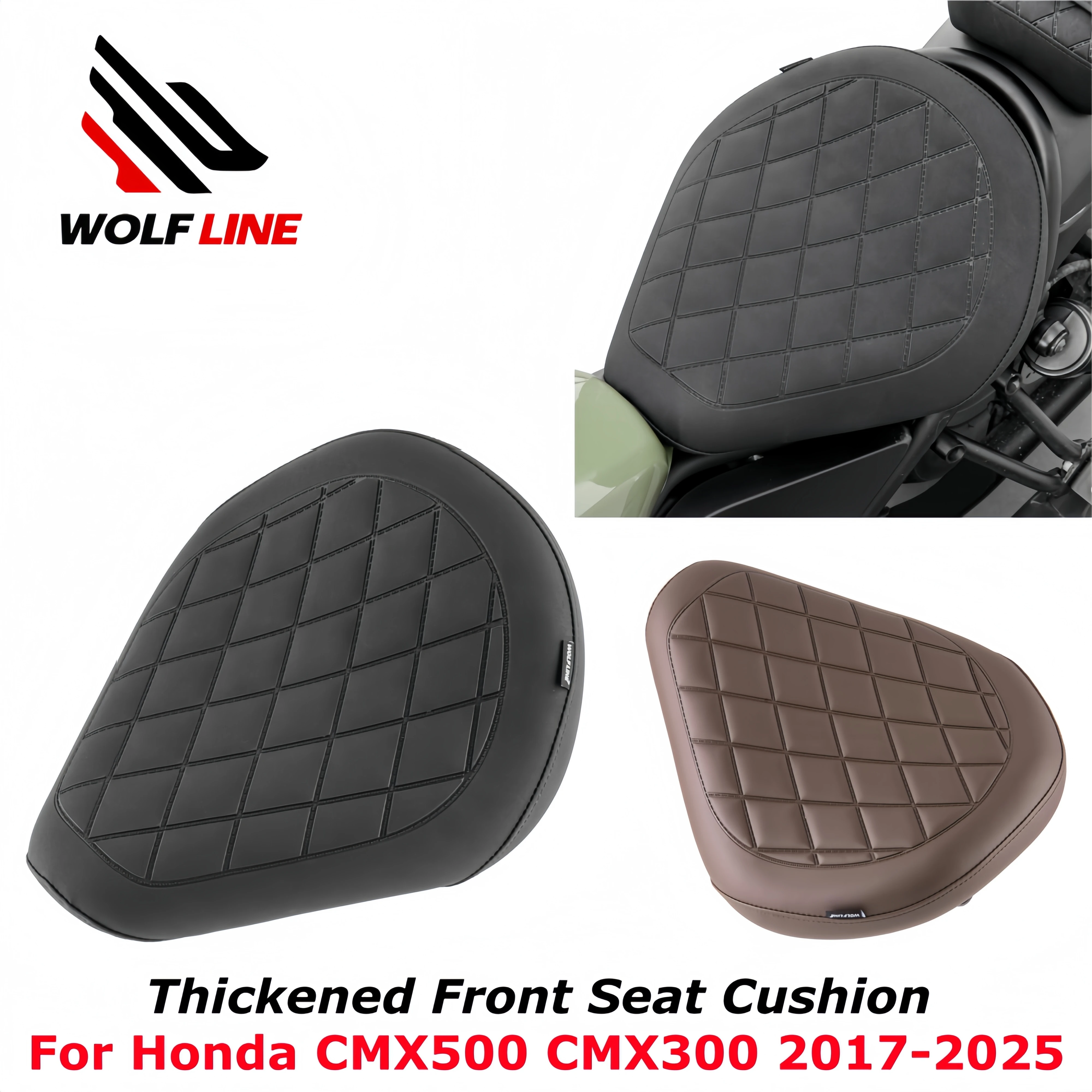 

WOLFLINE Front Solo Seat Cushion for Honda CMX500 CMX300 2017-2025 for CMX 500 CMX 300 Thickened Rider Seat Soft Cushion