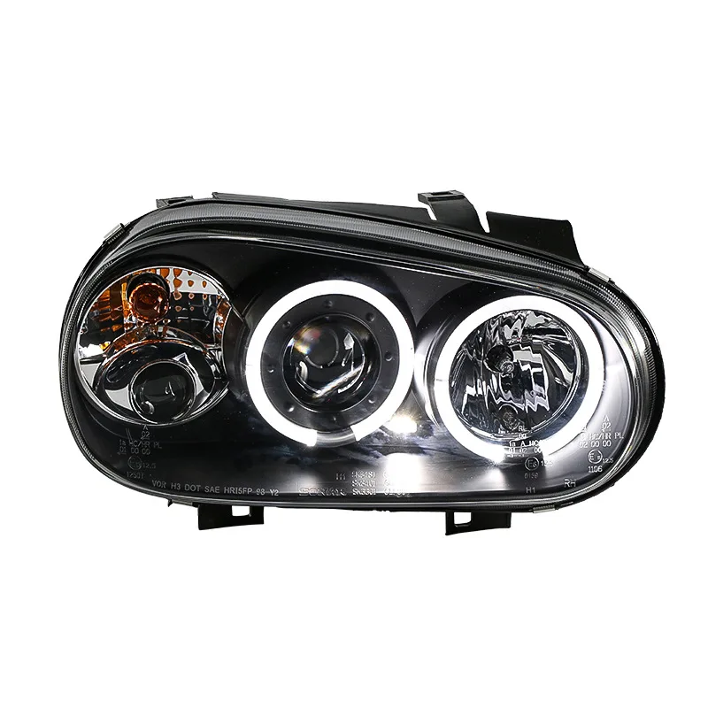 

High Quality 12V White LED Headlamp For Volkswagen Golf 4 Angel Eye Assembly Modified Lens 6000k Color Temperature New Condition