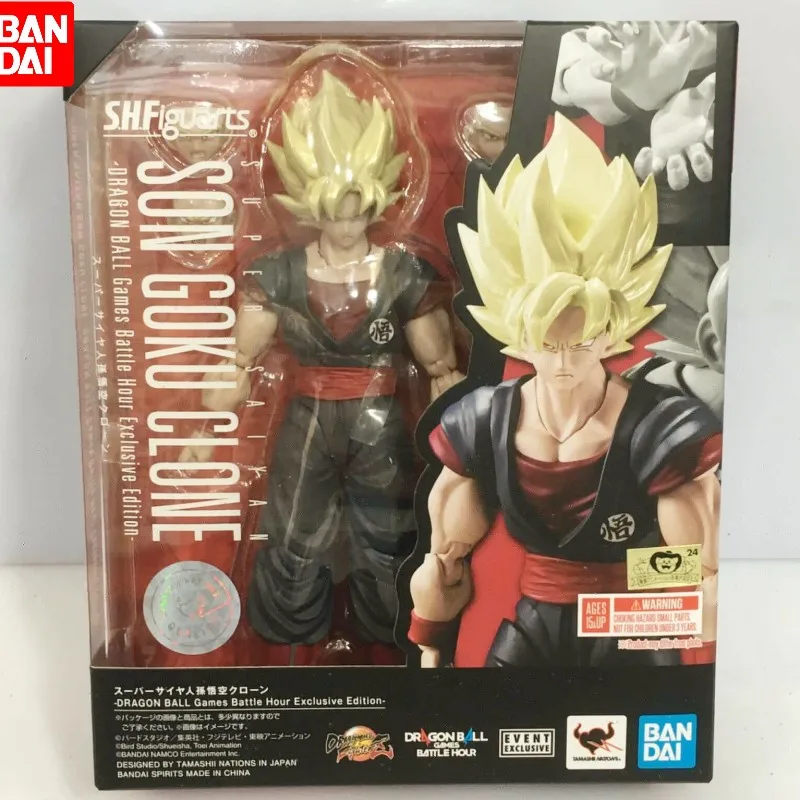 

Bandai Shfiguarts Super Saiyan Goku Human Cloning Shf Dragon Ball Games Battle Hour Exclusive Edition Anime Figure Action Toys