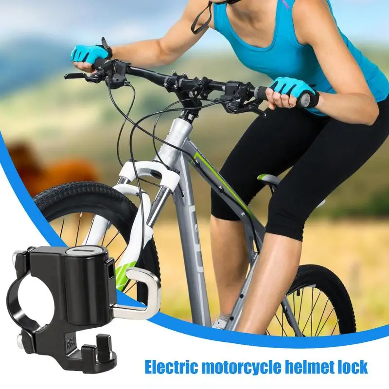 Cerradura para sombrero de motocicleta eléctrica, 2 ganchos, tubo para manillar, cerradura para patinete, tubo para manillar resistente, cerradura para sombrero, seguridad de aleación de aluminio