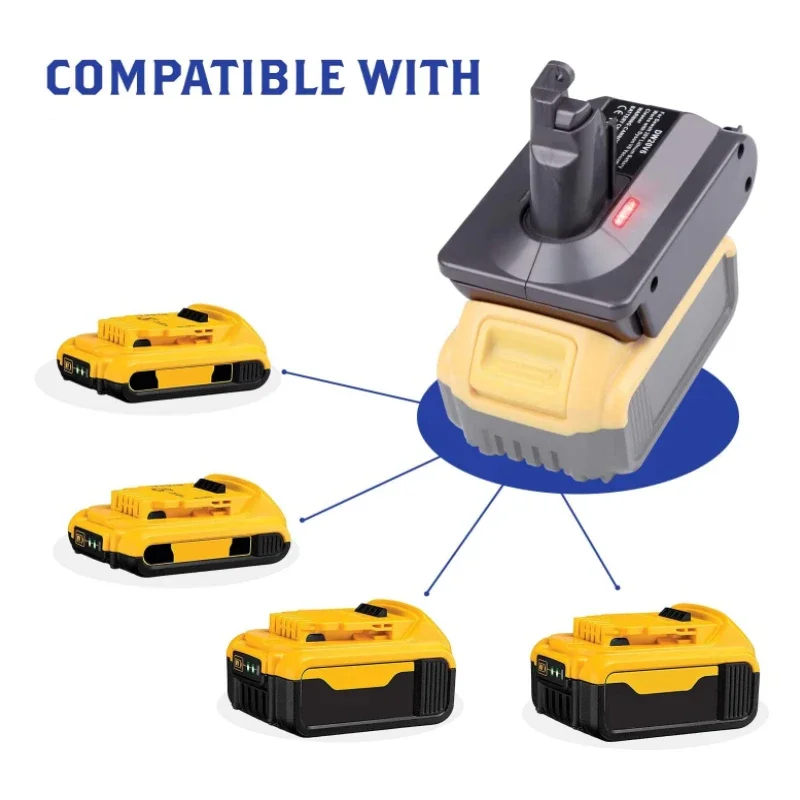 ZWINCKY Battery Adapter for Dewalt 18V 20V Lithium Battery Converted to Replace for Dyson Battery Use for Dyson V7 V8 Serie