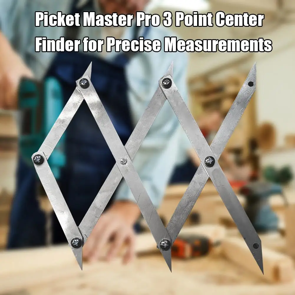 Picket Master Pro 3-Punkt-Mittelsucher Präzise Messungen für die Holzbearbeitung Center Finder Markierungswerkzeug Center Point Finder Tool