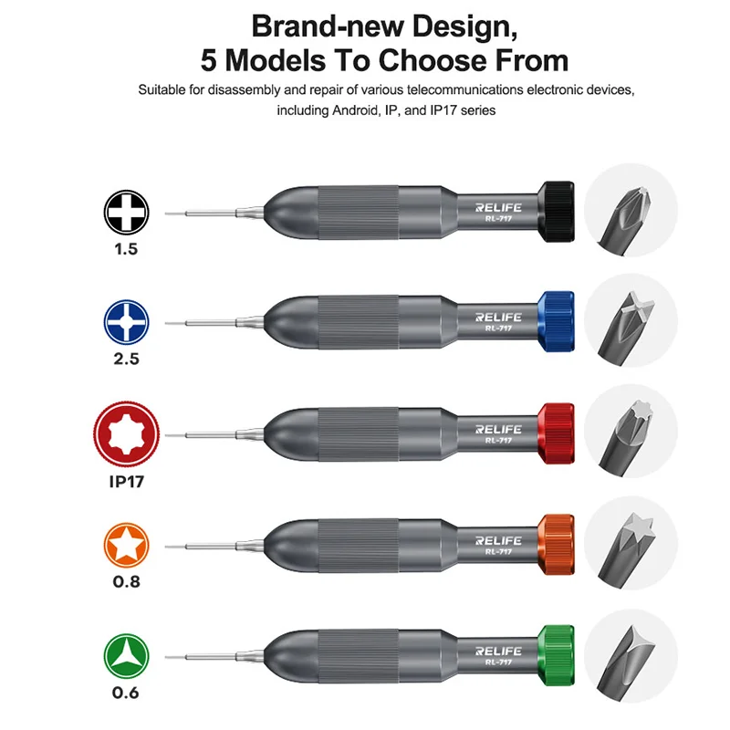 RELIFE RL-717 Rocket Head Screwdriver Extra-hard S2 Steel Bit Strong Magnetic Adsorption Precision Disassembly RepairScrewdriver