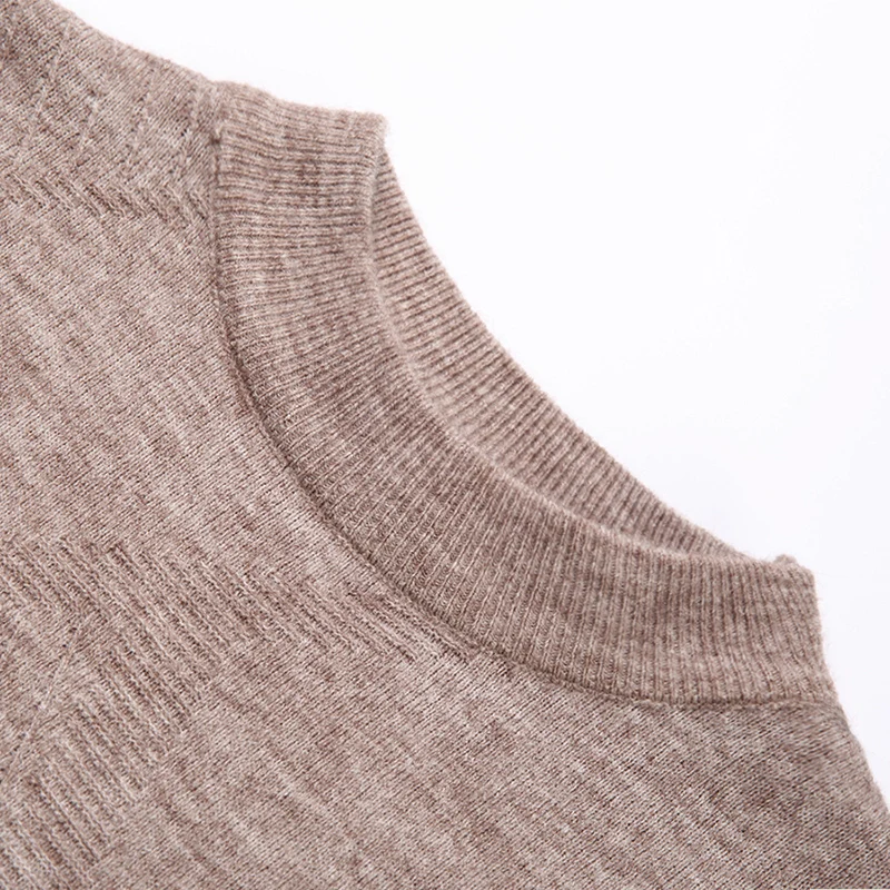 Мужской свитер с круглым вырезом, однотонный пуловер из искусственной шерсти с длинными рукавами, зима 2023